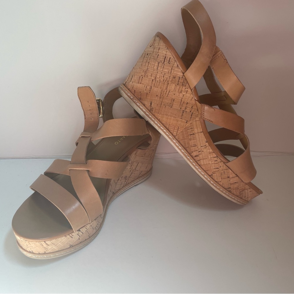 Womens Franco Sarto leather wedge sandal